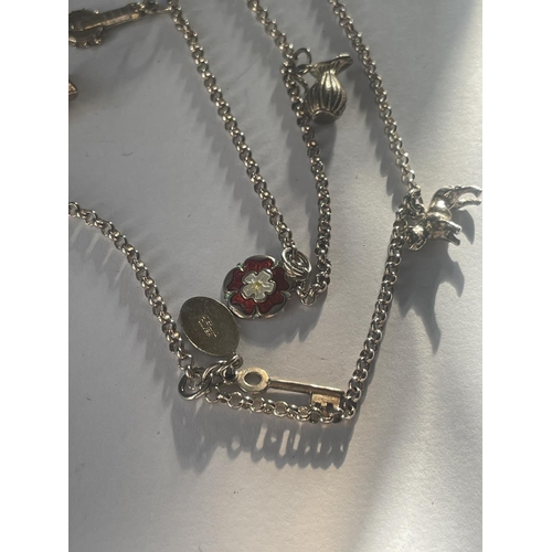 605 - A SILVER CHARM NECKLACE