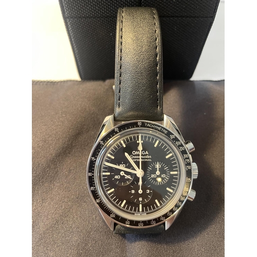 504 - AN SS OMEGA SPEEDMASTER MW WW/M124488. MODEL NUMBER/CALIBRE 3861 MASTER CHRONOMETER WITH CO AXIAL ES... 