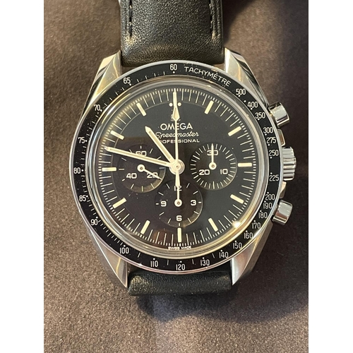 504 - AN SS OMEGA SPEEDMASTER MW WW/M124488. MODEL NUMBER/CALIBRE 3861 MASTER CHRONOMETER WITH CO AXIAL ES... 