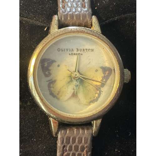 612 - AN AS NEW AND BOXED OLIVIA BURTON BUTTERFLY WATCH SEEN WORKING BUT NO WARRANTY