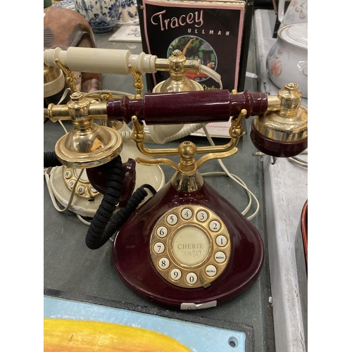 247 - TWO RETRO DIAL UP TELEPHONES