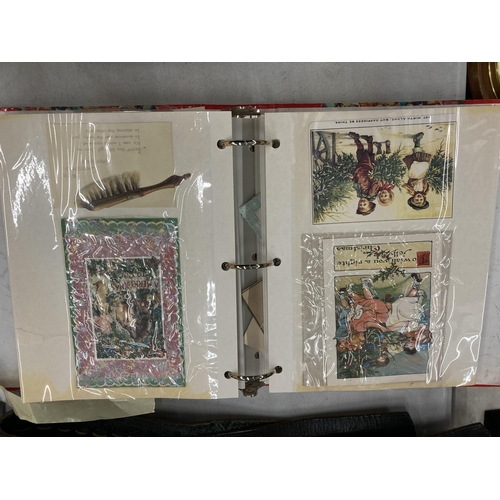 256 - A VINTAGE POSTCARD ALBUM WITH ASSORTED CARDS