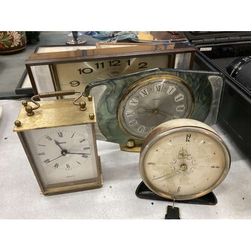 300 - A COLLECTION OF RETRO CLOCKS - BENTIMA, SMITHS QUARTZ, CORAL AND WESTCLOX