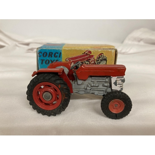 360 - TWO BOXED CORGI MODELS NO. 58 - BEAST CARRIER WITH ANIMALS AND NO. 50 - A MASSEY FERGUSON 65 TRACTOR