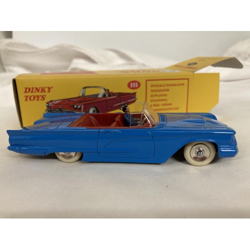 363 - FOUR ATLAS DINKY MODELS (MINT AND BOXED) NO. 532 - LINCOLN PREMIERE - NO. 555 - A FORD THUNDERBIRD, ... 