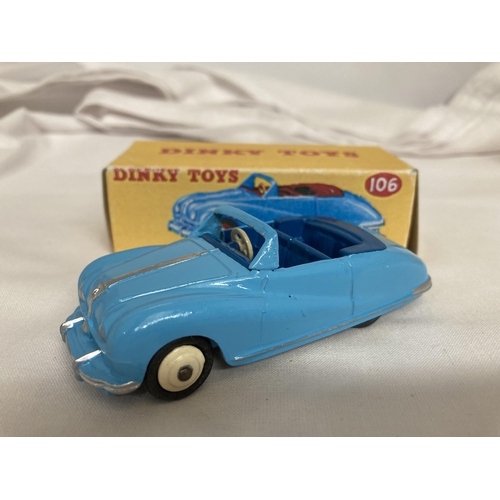 367 - THREE BOXED DINKY MODELS NO. 106 - AN AUSTIN ATLANTIC CONVERTIBLE - NO. 170 - A FORD FORDOR SEDAN AN... 