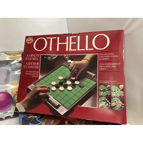 389 - A QUANTITY OF GAMES TO INCLUDE HUNGRY HIPPOS, OTHELLO, SCORE FOUR, NODDY HOOP-LA, ETC