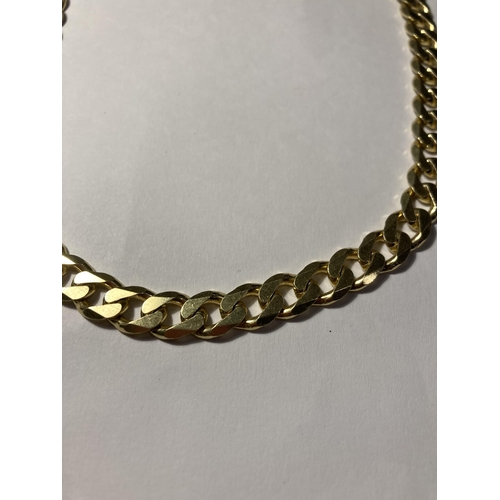 621 - A HEAVY MARKED SILVER GILT NECKLACE LENGTH 51 CM WEIGHT 64.5 GRAMS