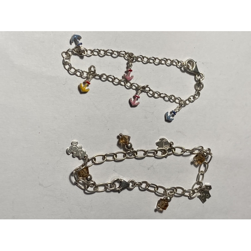 638 - FOUR ASSORTED SILVER BRACELETS