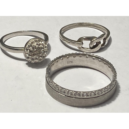 651 - FIVE ASSORTED SILVER RINGS