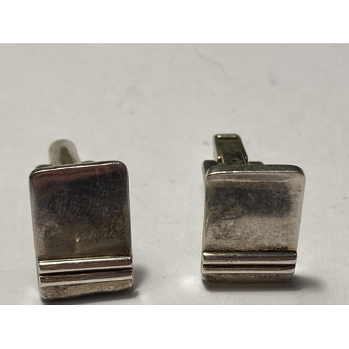 665 - TWO PAIRS OF SILVER CUFFLINKS