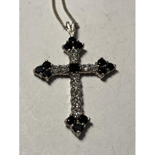 671 - ONE SILVER NECKLACE WITH CROSS PENDANT