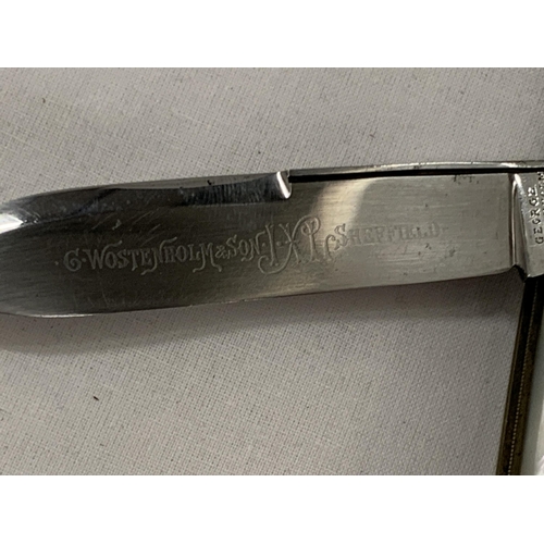 33 - A GEORGE WOSTENHOLM & SON, SHEFFIELD MOTHER OF PEARL PEN KNIFE