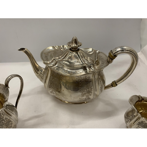 43 - AN EDWARD VII 1907 SILVER HALLMARKED SHEFFIELD THREE PIECE TEA SET, MAKER ATKIN BROTHERS, GROSS WEIG... 