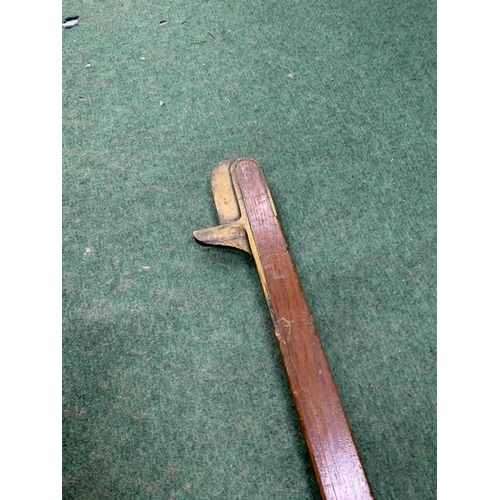 65 - A VINTAGE OAK L & N.E.R WOODEN IMPLEMENT