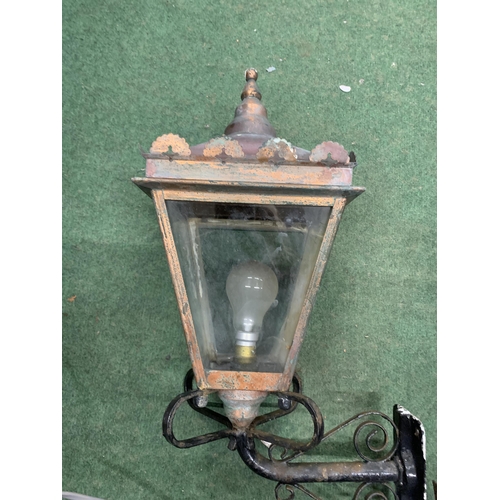 68 - A PAIR OF VICTORIAN STYLE COPPER LANTERNS