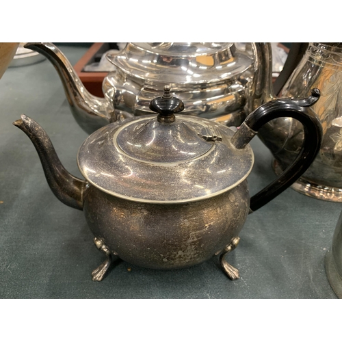 192 - FOUR SILVER PLATED TEAPOTS