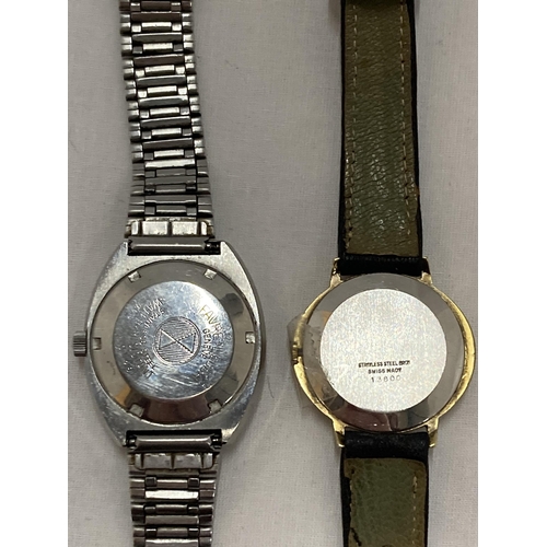 801 - A FAVRE LEUBA AUTOMATIC WRISTWATCH AND A PILOT WRISTWATCH, BOTH FOR RESTORATION