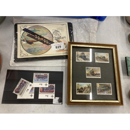 829 - A COLLECTION OF FIRST DAY COVER STAMPS AND POSTCARDS