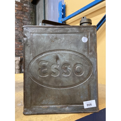 866 - A VINTAGE ESSO PETROL CAN