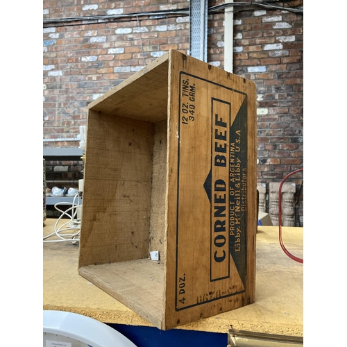 869 - A VINTAGE 'LIBBYS' CORNED BEEF BOX