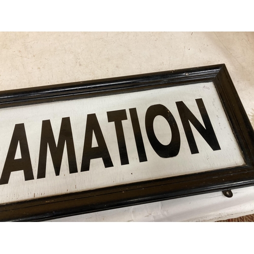 877 - A LARGE VINTAGE STYLE 'RECLAMATION' SIGN, 90CM X 34CM