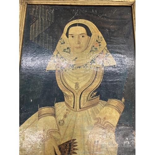 906 - A VINTAGE PRINT OF A PORTRAIT OF A LADY, 29CM X 36CM