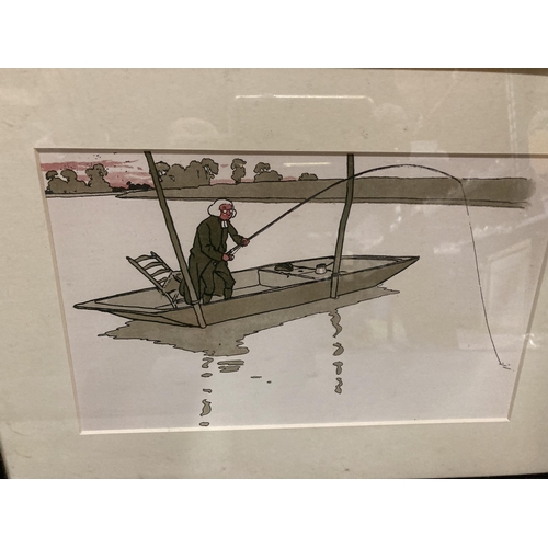 909 - THREE CECIL ALDIN PRINTS TO INCLUDE TWO FISHING AND ONE HUNTING