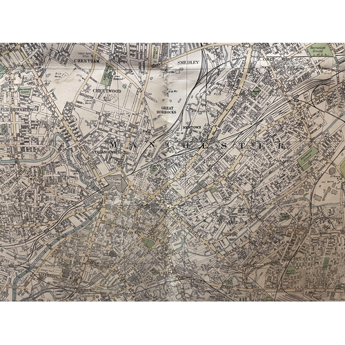 101A - A LARGE VINTAGE L.R ROBERTS & CO MAP OF MANCHESTER