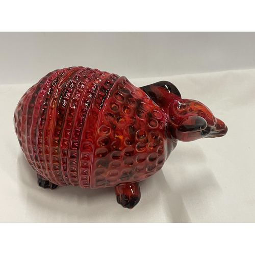 780 - AN ANITA HARRIS HAND PAINTED AND SIGNED IN GOLD ARMADILLO