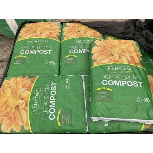 166 - FIVE BAGS OF 40 LITRES RICHMOOR ORGANIC COMPOST NO VAT TO BE SOLD FOR THE FIVE