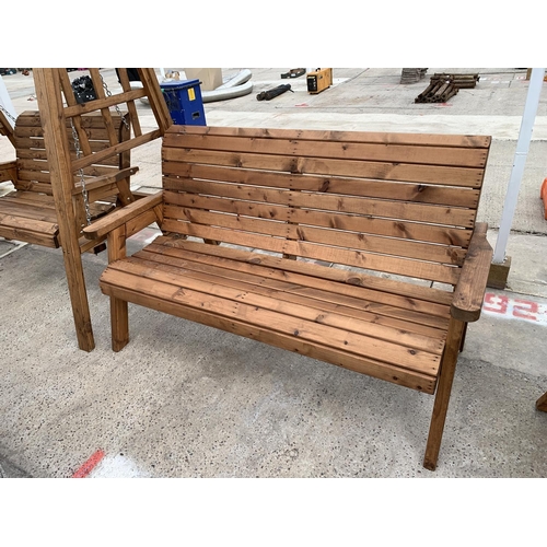 187 - AN AS NEW EX DISPLAY CHARLES TAYLOR THREE SEATER BENCH + VAT