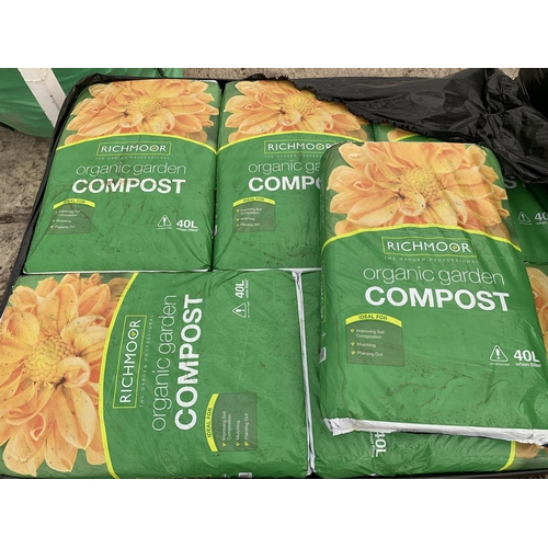 35 - FIVE BAGS OF 40 LITRES RICHMOOR ORGANIC COMPOST NO VAT TO BE SOLD FOR THE FIVE