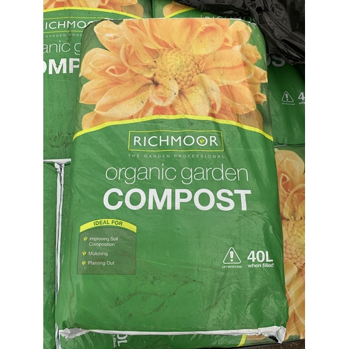 39 - FIVE BAGS OF 40 LITRES RICHMOOR ORGANIC COMPOST NO VAT TO BE SOLD FOR THE FIVE