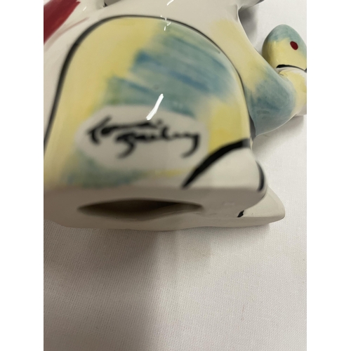 752 - A LORNA BAILEY HAND PAINTED AND SIGNED BUTTERFLY CAT