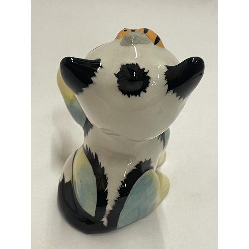 753 - A LORNA BAILEY HAND PAINTED AND SIGNED CAT WITH A BEE