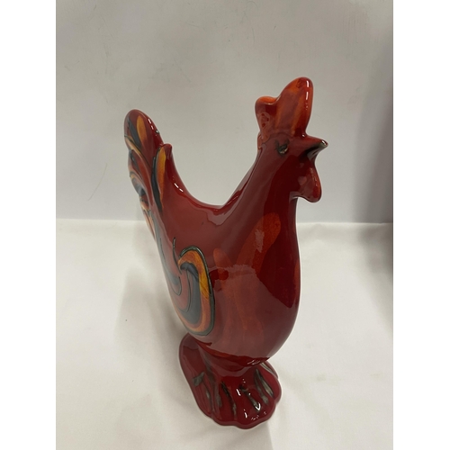 757 - AN ANITA HARRIS HAND PAINTED AND SIGNED IN GOLD LARGE COCKEREL