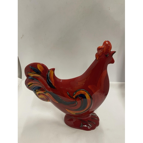 757 - AN ANITA HARRIS HAND PAINTED AND SIGNED IN GOLD LARGE COCKEREL