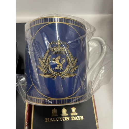 769 - THREE NEW AND BOXED HALCYON DAYS MUGS MADE FOR CUNARD