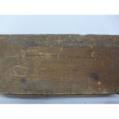 435 - A WORLD WAR II PERIOD AIR MINISTRY MARKED WOODEN BOX, WIDTH 37CM