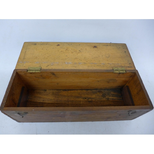 435 - A WORLD WAR II PERIOD AIR MINISTRY MARKED WOODEN BOX, WIDTH 37CM