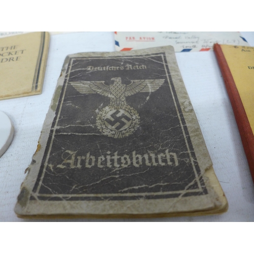 440 - A COLLECTION OF WORLD WAR II EPHEMERA TO INCLUDE A NAZI GERMANY IDENTITY BOOK, AIR RAID PRECAUTIONS ... 