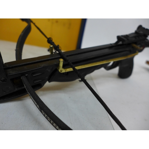 444 - A PL HAND HELD CROSSBOW, LENGTH 50CM