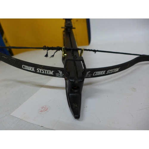 444 - A PL HAND HELD CROSSBOW, LENGTH 50CM