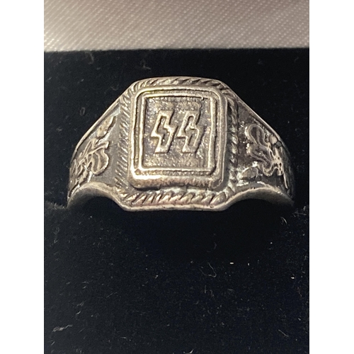 445 - A SILVER GERMAN RING