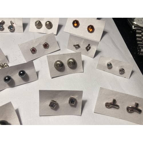 705 - TWENTY SIX PAIRS OF VARIOUS SILVER EARRINGS