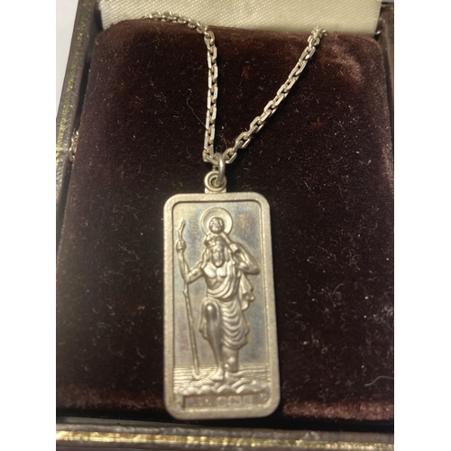 708 - FIVE SILVER ITEMS TO INCLUDE A BOXED ST CHRISTOPHER PENDANT, A HORSESHOE AND HEART CHARM, RING AND S... 