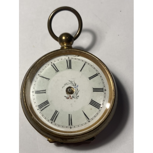 802A - THREE ITEMS TO INCLUDE A POCKET WATCH (A/F), AN ASIAN COIN AND A BRACELET