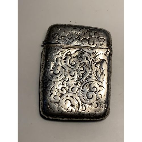 738 - A HALLMARKED BIRMINGHAM SILVER VESTA CASE