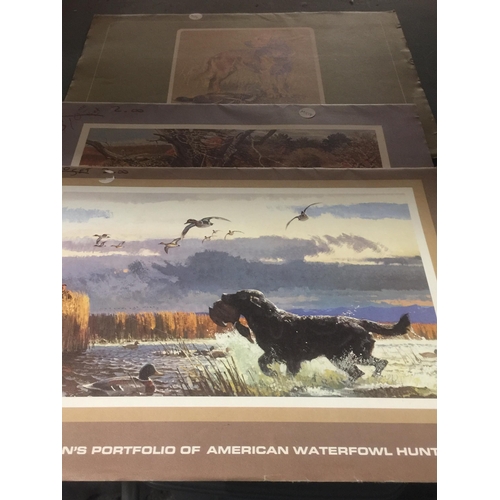 985 - THREE REMINGTON'S PORTFOLIOS OF PRINTS- DOGS AND BIRDS